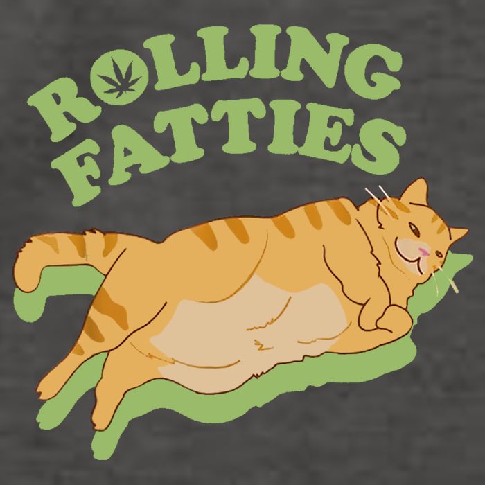 Rolling Fatties Funny Weed Cat Marijuana Vector Backpack