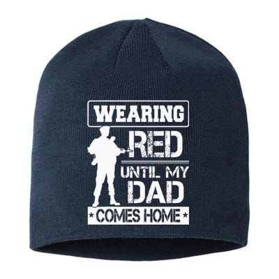 Red Friday For My Dad Military Father Deployed Daddy Gift Sustainable Beanie