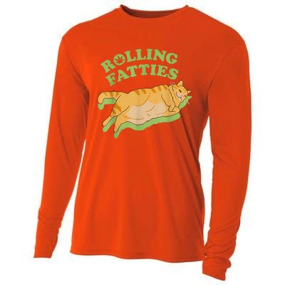 Rolling Fatties Funny Weed Cat Marijuana  Cooling Performance Long Sleeve Crew