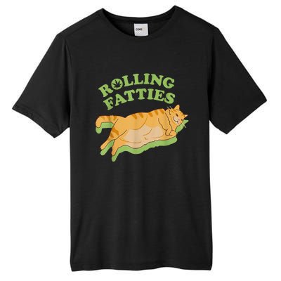 Rolling Fatties Funny Weed Cat Marijuana  Tall Fusion ChromaSoft Performance T-Shirt