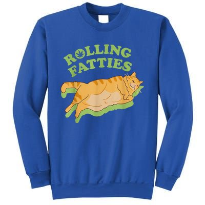 Rolling Fatties Funny Weed Cat Marijuana  Sweatshirt