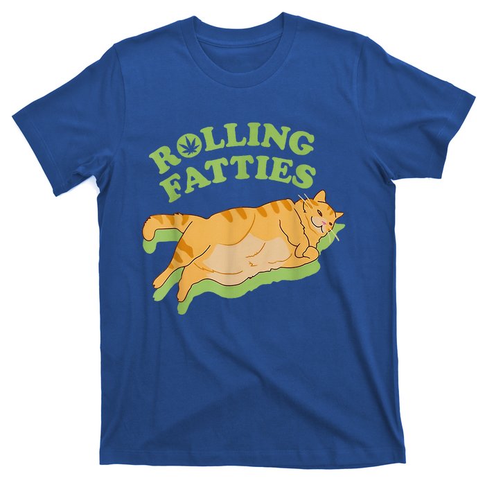 Rolling Fatties Funny Weed Cat Marijuana  T-Shirt