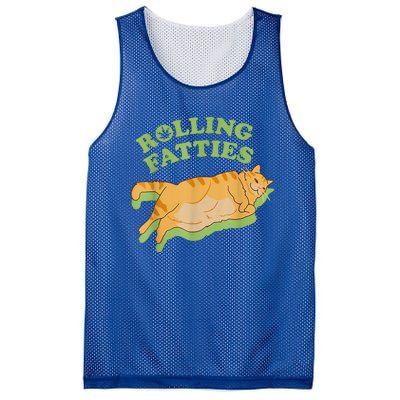 Rolling Fatties Funny Weed Cat Marijuana  Mesh Reversible Basketball Jersey Tank