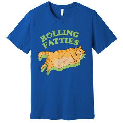 Rolling Fatties Funny Weed Cat Marijuana  Premium T-Shirt