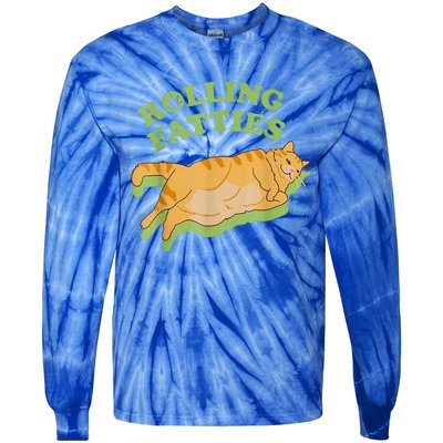 Rolling Fatties Funny Weed Cat Marijuana  Tie-Dye Long Sleeve Shirt