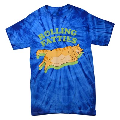 Rolling Fatties Funny Weed Cat Marijuana  Tie-Dye T-Shirt