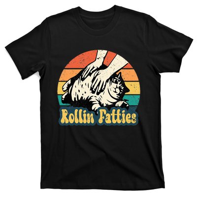 Rollin Fatties Funny Cat Meme Cat Mom Cat Owner Cat Lover T-Shirt