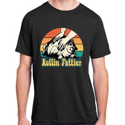 Rollin Fatties Funny Cat Meme Cat Mom Cat Owner Cat Lover Adult ChromaSoft Performance T-Shirt