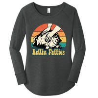 Rollin Fatties Funny Cat Meme Cat Mom Cat Owner Cat Lover Women's Perfect Tri Tunic Long Sleeve Shirt