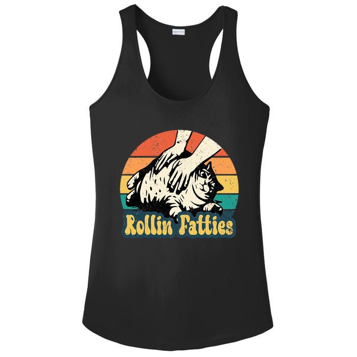 Rollin Fatties Funny Cat Meme Cat Mom Cat Owner Cat Lover Ladies PosiCharge Competitor Racerback Tank