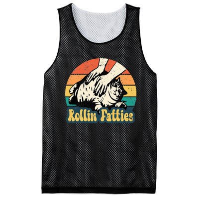 Rollin Fatties Funny Cat Meme Cat Mom Cat Owner Cat Lover Mesh Reversible Basketball Jersey Tank