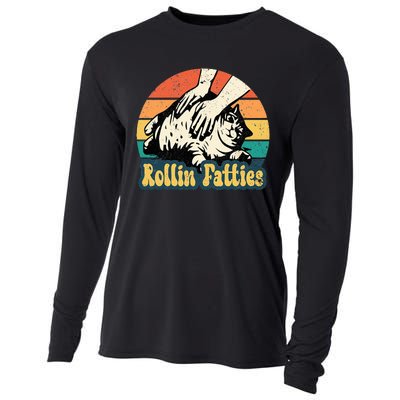 Rollin Fatties Funny Cat Meme Cat Mom Cat Owner Cat Lover Cooling Performance Long Sleeve Crew