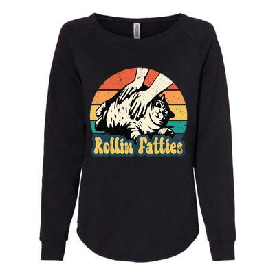 Rollin Fatties Funny Cat Meme Cat Mom Cat Owner Cat Lover Womens California Wash Sweatshirt