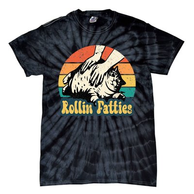 Rollin Fatties Funny Cat Meme Cat Mom Cat Owner Cat Lover Tie-Dye T-Shirt