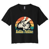 Rollin Fatties Funny Cat Meme Cat Mom Cat Owner Cat Lover Women's Crop Top Tee