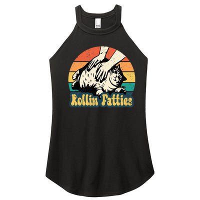 Rollin Fatties Funny Cat Meme Cat Mom Cat Owner Cat Lover Women's Perfect Tri Rocker Tank