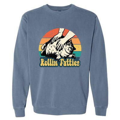 Rollin Fatties Funny Cat Meme Cat Mom Cat Owner Cat Lover Garment-Dyed Sweatshirt