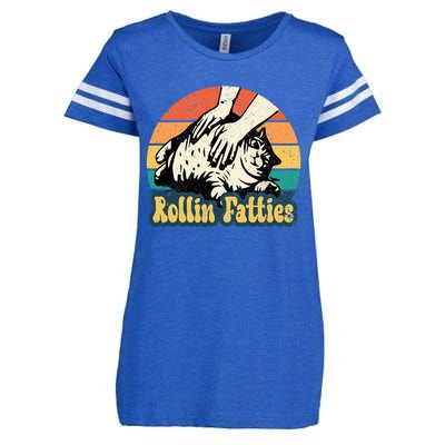 Rollin Fatties Funny Cat Meme Cat Mom Cat Owner Cat Lover Enza Ladies Jersey Football T-Shirt