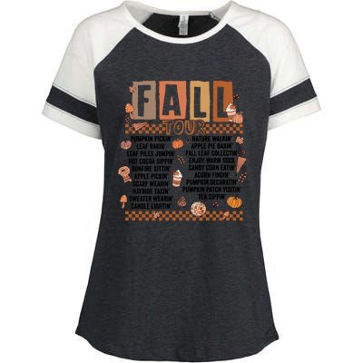 Retro Fall Funny Autumn Lover Enza Ladies Jersey Colorblock Tee