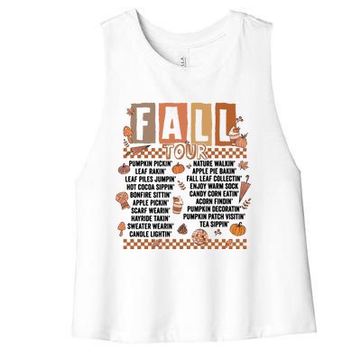 Retro Fall Funny Autumn Lover Women's Racerback Cropped Tank