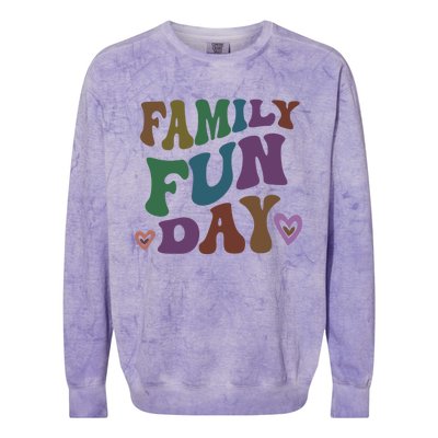 Retro Family Fun Day Vacation Road Trip Travel Reunion Event Funny Gift Colorblast Crewneck Sweatshirt