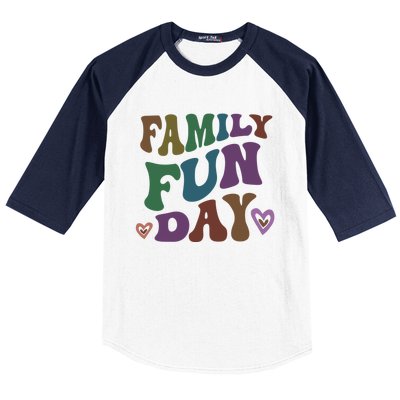 Retro Family Fun Day Vacation Road Trip Travel Reunion Event Funny Gift Baseball Sleeve Shirt