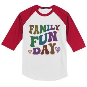 Retro Family Fun Day Vacation Road Trip Travel Reunion Event Funny Gift Kids Colorblock Raglan Jersey