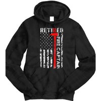 Retired Firefighter Fire Captain Retirement UAS flag Gifts Tie Dye Hoodie