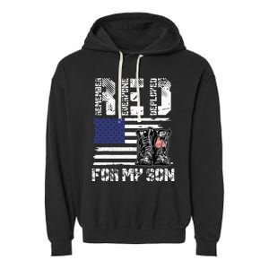 RED Friday For My Son Remember Everyone Deployed Military Garment-Dyed Fleece Hoodie