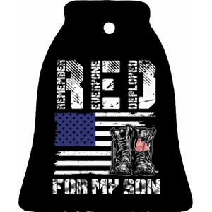 RED Friday For My Son Remember Everyone Deployed Military Ceramic Bell Ornament