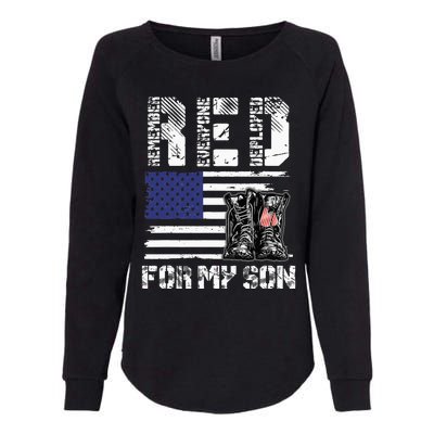 RED Friday For My Son Remember Everyone Deployed Military Womens California Wash Sweatshirt