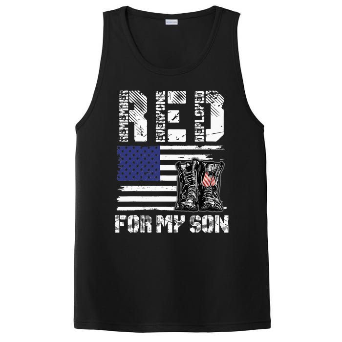 RED Friday For My Son Remember Everyone Deployed Military PosiCharge Competitor Tank