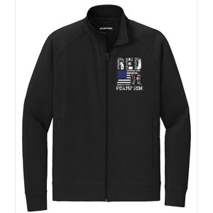 RED Friday For My Son Remember Everyone Deployed Military Stretch Full-Zip Cadet Jacket