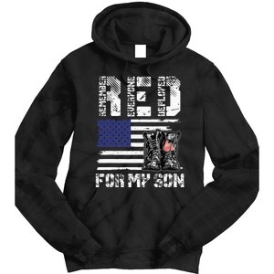 RED Friday For My Son Remember Everyone Deployed Military Tie Dye Hoodie