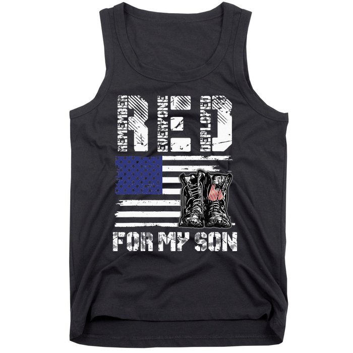 RED Friday For My Son Remember Everyone Deployed Military Tank Top