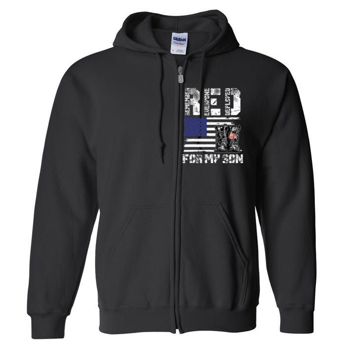 RED Friday For My Son Remember Everyone Deployed Military Full Zip Hoodie