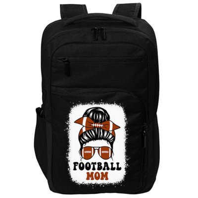 Retro Fantasy Football Mom Life Game Day Bleached Messy Bun Impact Tech Backpack