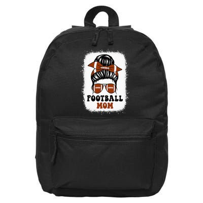 Retro Fantasy Football Mom Life Game Day Bleached Messy Bun 16 in Basic Backpack