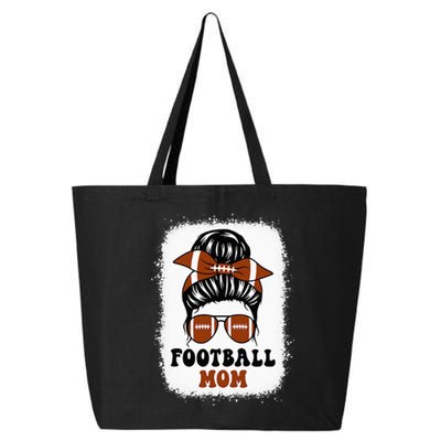 Retro Fantasy Football Mom Life Game Day Bleached Messy Bun 25L Jumbo Tote