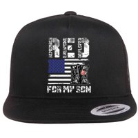 RED Friday For My Son Remember Everyone Deployed Military Flat Bill Trucker Hat