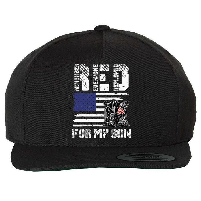 RED Friday For My Son Remember Everyone Deployed Military Wool Snapback Cap