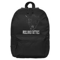 Rollin Fatties Funny Fat Kitty Cat 16 in Basic Backpack