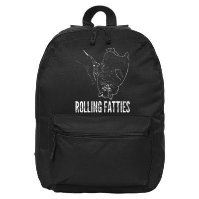 Rollin Fatties Funny Fat Kitty Cat 16 in Basic Backpack