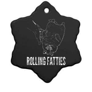 Rollin Fatties Funny Fat Kitty Cat Ceramic Star Ornament