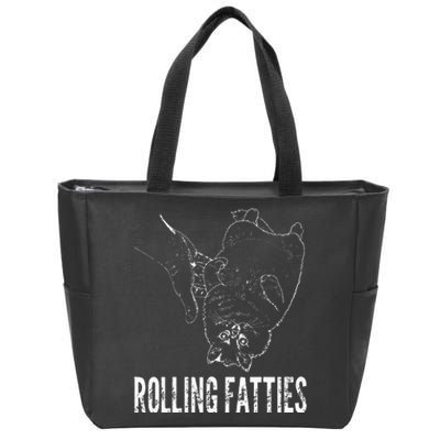 Rollin Fatties Funny Fat Kitty Cat Zip Tote Bag