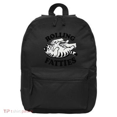 Rolling Fatties Funny Cat Design Pet Lover Humor 16 in Basic Backpack