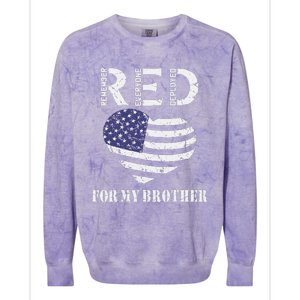 Red Friday For My Brother Remember Everyone Deployed Us Flag Colorblast Crewneck Sweatshirt