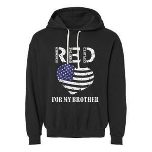 Red Friday For My Brother Remember Everyone Deployed Us Flag Garment-Dyed Fleece Hoodie