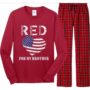 Red Friday For My Brother Remember Everyone Deployed Us Flag Long Sleeve Pajama Set