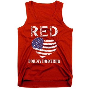 Red Friday For My Brother Remember Everyone Deployed Us Flag Tank Top